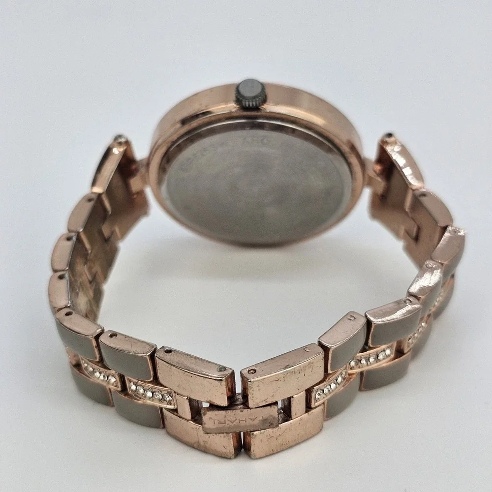 40MM Women's Watch Gray Dial Two Tone Bracelet Band 6.5